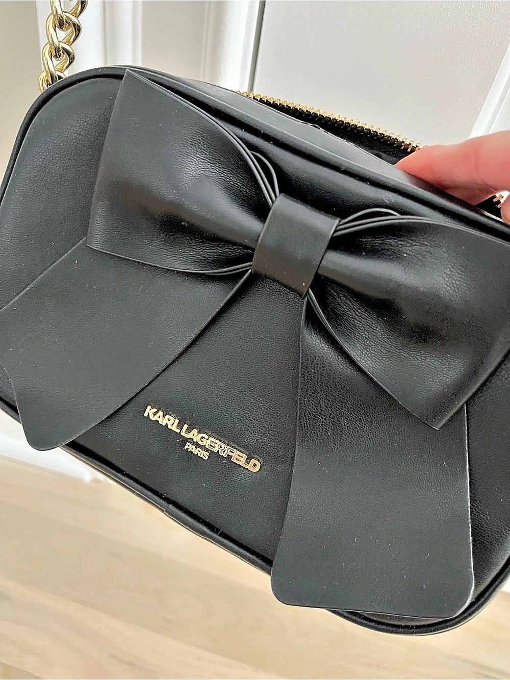 Karl Lagerfeld Paris Maybelle Bow Crossbody Bag Black